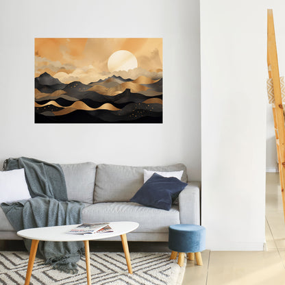 Poster orizzontale staccabile e attaccabile ORIZZONTE TRAMONTO MISTICO