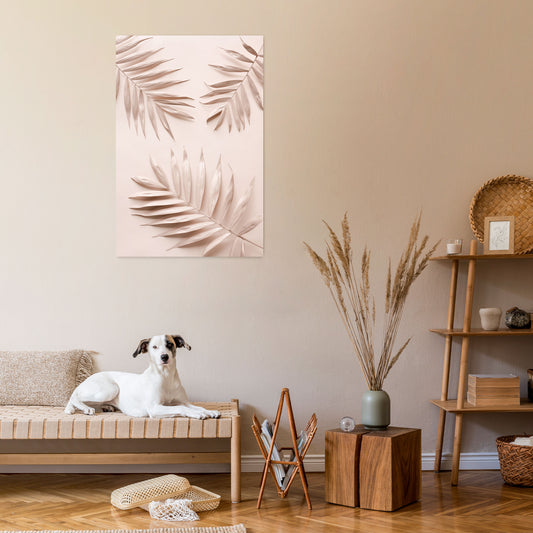 PINK PALM DREAMS Vertical Canvas Print