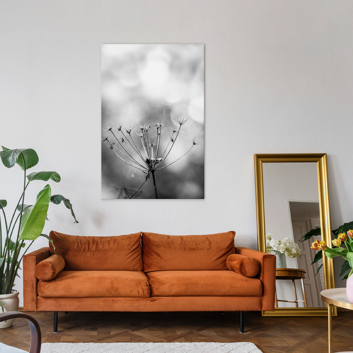 MINIMALIST BLOOM Vertical Canvas Print