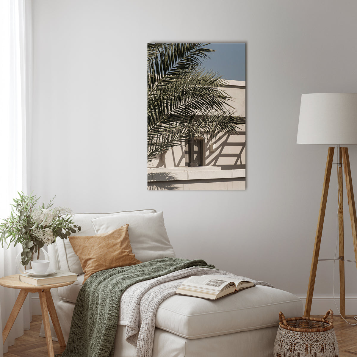 PALM SHADOW DANCE Vertical Canvas Print