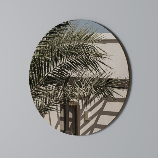 PALM SHADOW DANCE Round Wall Art