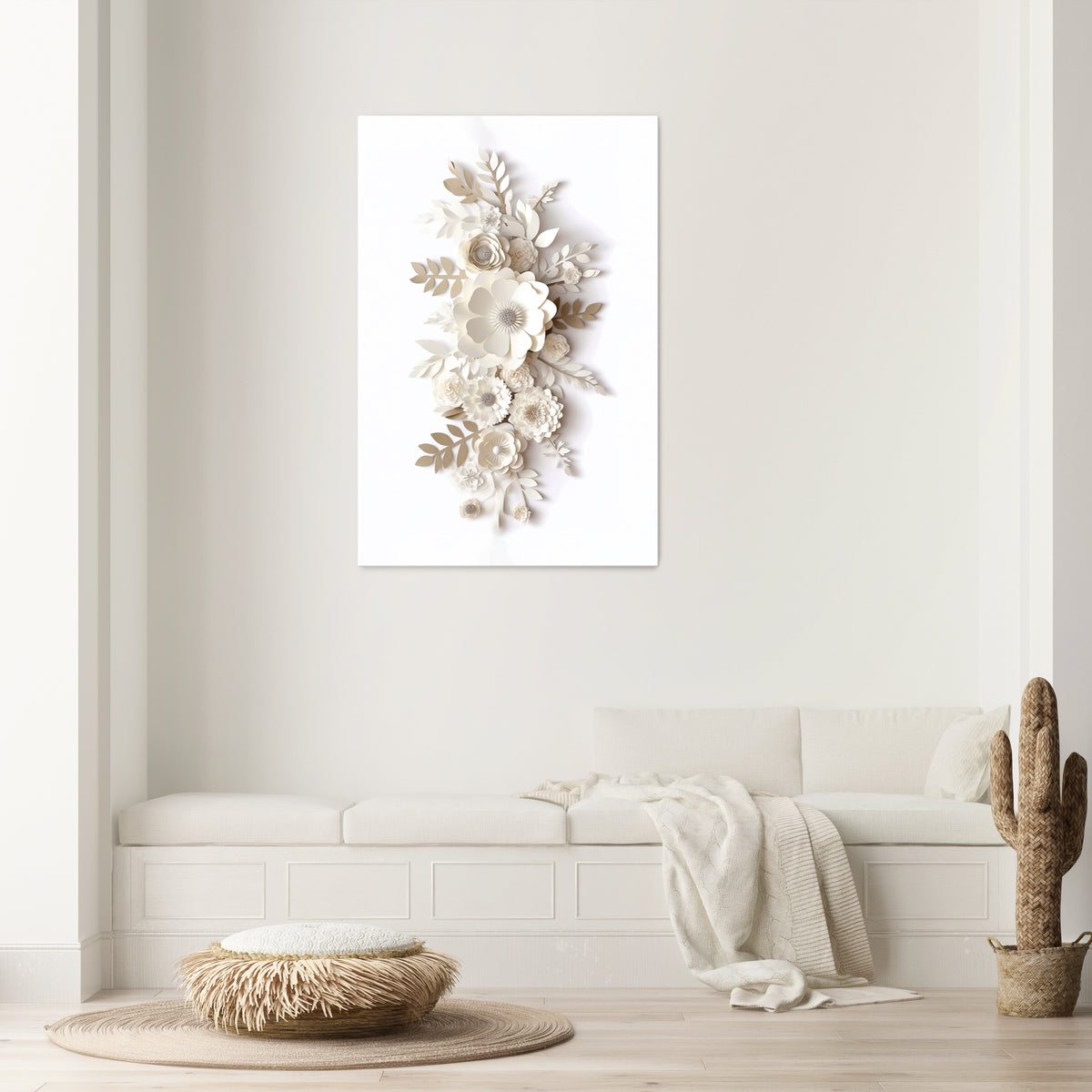 BLUSHING BOUQUET Vertical Canvas Print