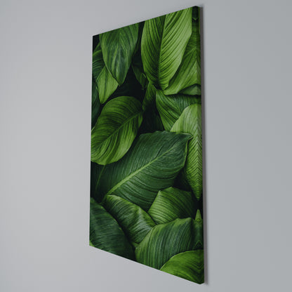 VIBRANT LEAFY EMBRACE Stampa su Tela Verticale