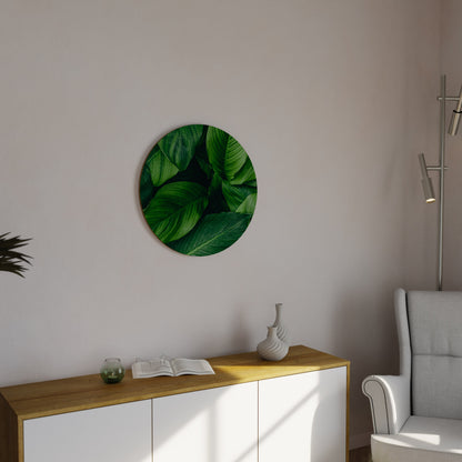 VIBRANT LEAFY EMBRACE Round Wall Art
