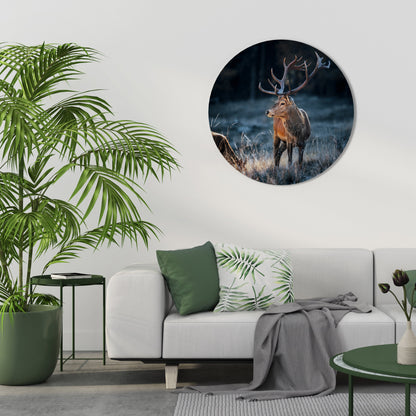 Decorazione murale rotonda con corna di cervo