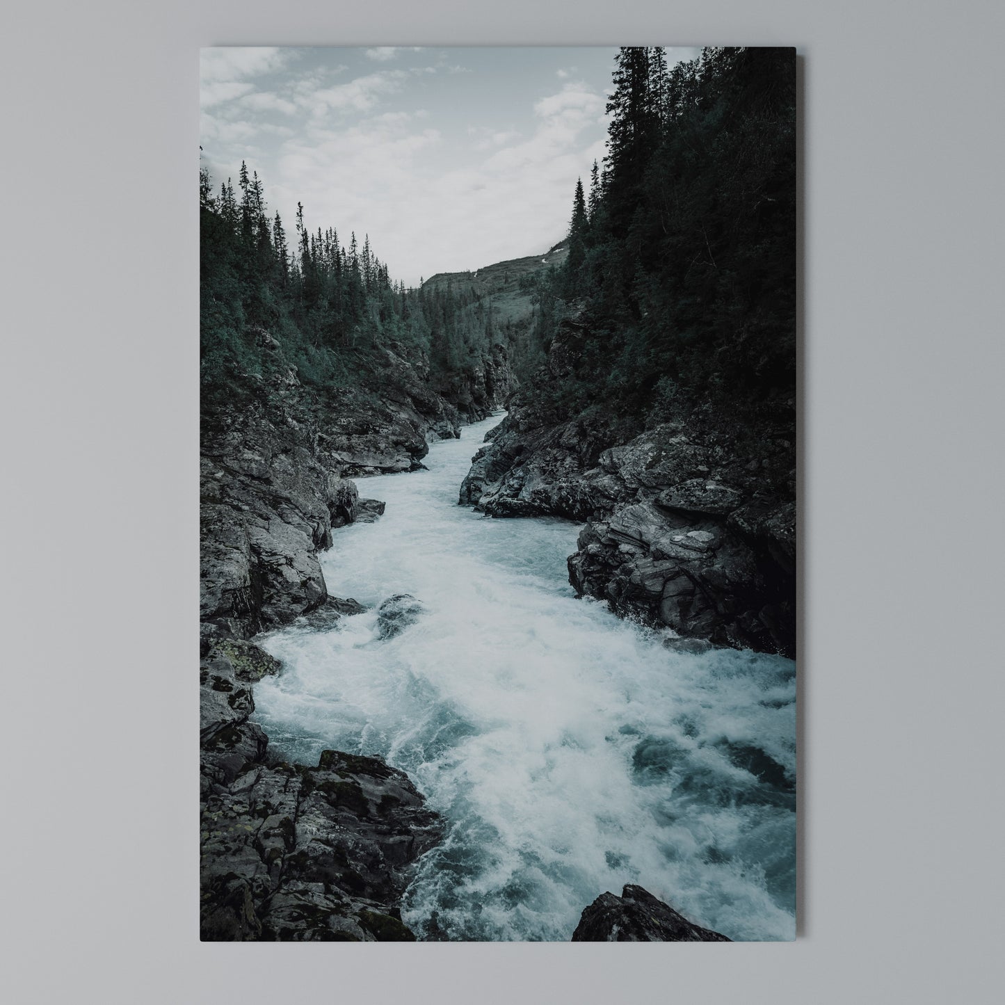 RUSHING REFLECTIONS Vertical Canvas Print