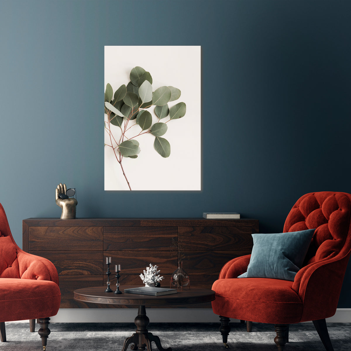 EUCALYPTUS BRANCH Vertical Canvas Print