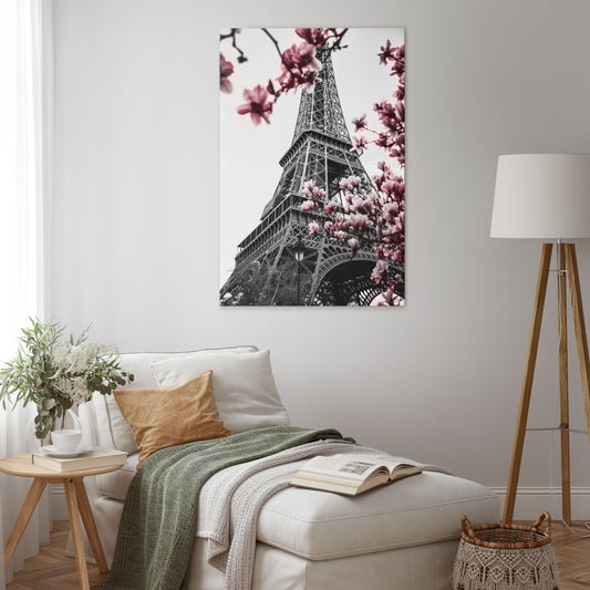 EIFFEL IN BLOOM Vertical Canvas Print