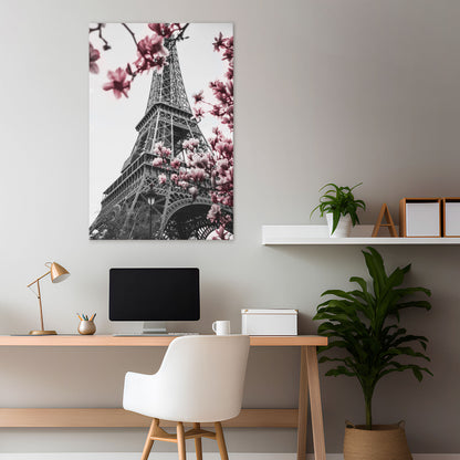 EIFFEL IN BLOOM Vertical Canvas Print