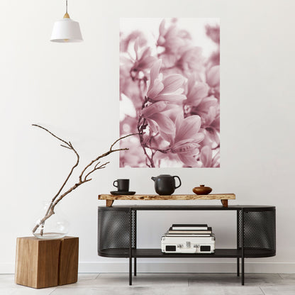 Poster verticale staccabile e attaccabile "SOGNO DI FIORI ROSA"