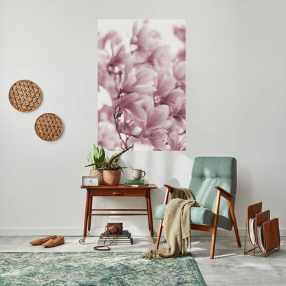 Poster verticale staccabile e attaccabile "SOGNO DI FIORI ROSA"