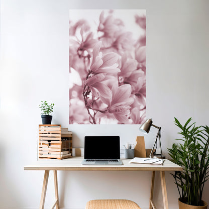Poster verticale staccabile e attaccabile "SOGNO DI FIORI ROSA"