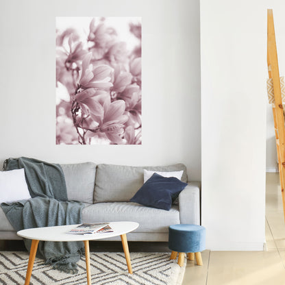 Poster verticale staccabile e attaccabile "SOGNO DI FIORI ROSA"