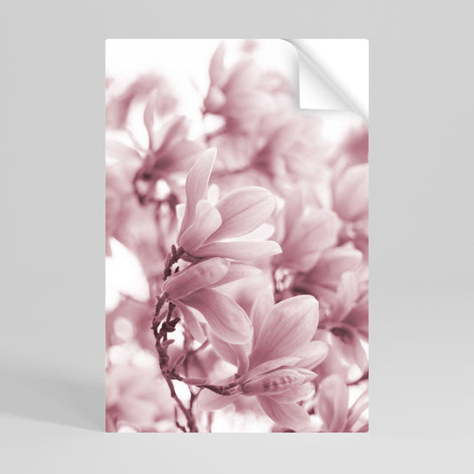 Poster verticale staccabile e attaccabile "SOGNO DI FIORI ROSA"