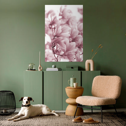 Poster verticale staccabile e attaccabile "SOGNO DI FIORI ROSA"