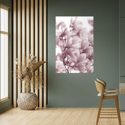 Poster verticale staccabile e attaccabile "SOGNO DI FIORI ROSA"