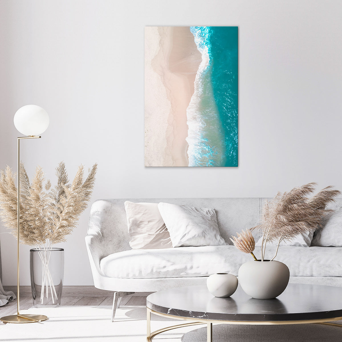 SAND AND SEA HARMONY Vertical Canvas Print