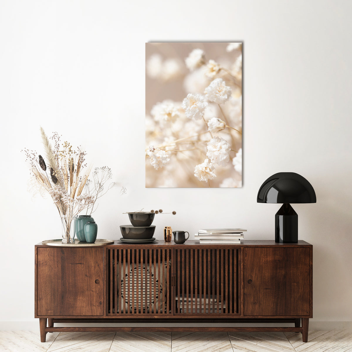 GHOSTLY BLOOM Vertical Canvas Print
