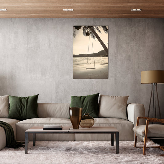 SUNSET SWING SORROW Vertical Canvas Print
