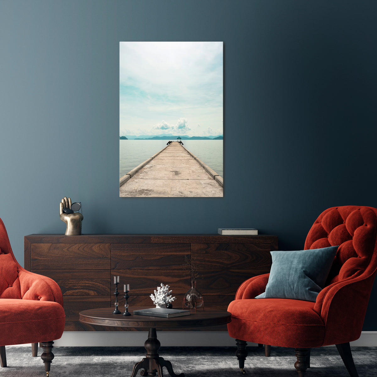 AQUA HORIZON Vertical Canvas Print