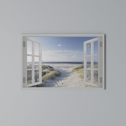 WINDOW TO WANDER Stampa su tela orizzontale