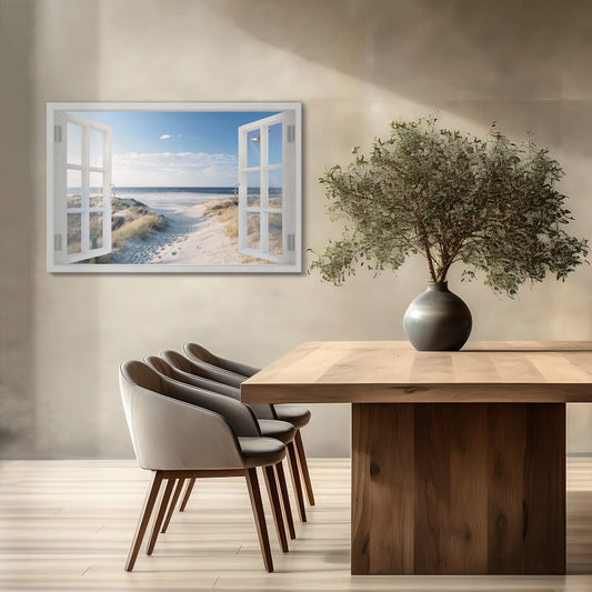 WINDOW TO WANDER Stampa su tela orizzontale