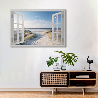 WINDOW TO WANDER Stampa su tela orizzontale