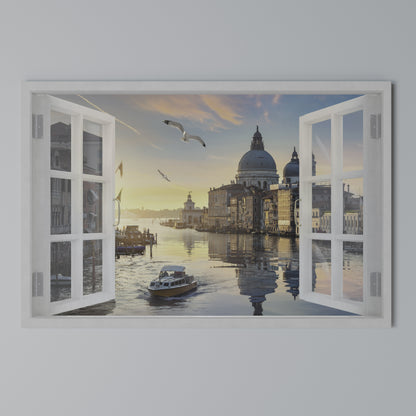 WINDOW TO VENICE Stampa su tela orizzontale