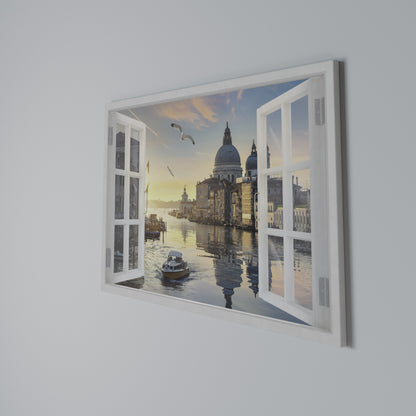 WINDOW TO VENICE Stampa su tela orizzontale
