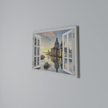 WINDOW TO VENICE Stampa su tela orizzontale