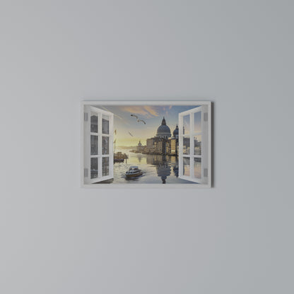 WINDOW TO VENICE Stampa su tela orizzontale