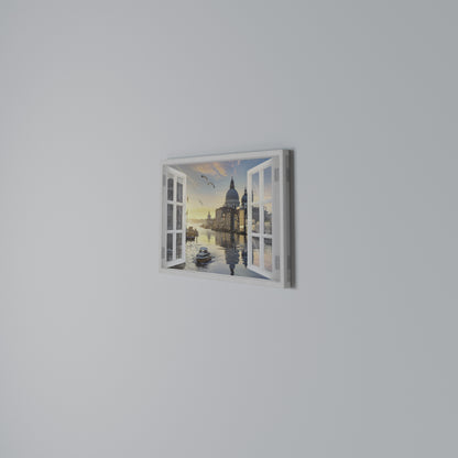 WINDOW TO VENICE Stampa su tela orizzontale