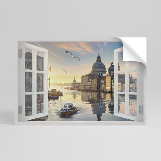 WINDOW TO VENICE Poster orizzontale staccabile e attaccabile