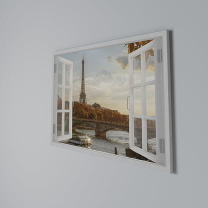 EIFFEL WINDOW WHISPERS Stampa su tela orizzontale