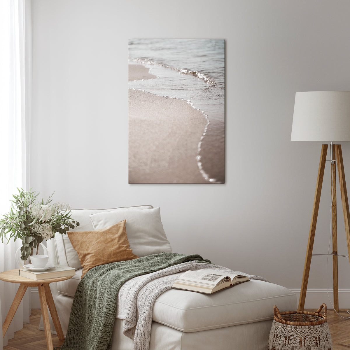SILKEN SHORELINE DANCE Vertical Canvas Print