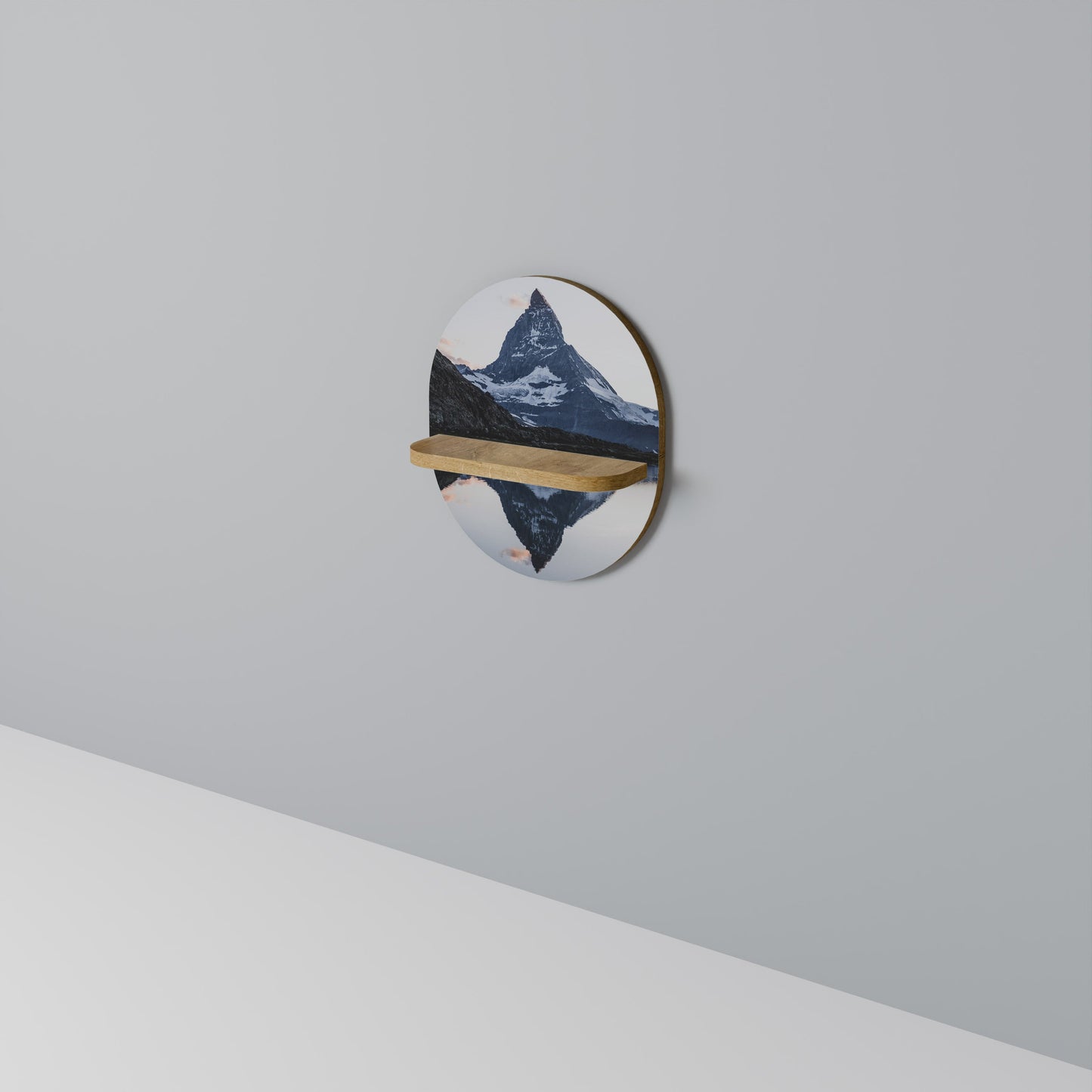 MEMORY OF MATTERHORN Mensola ovale in effetto rovere