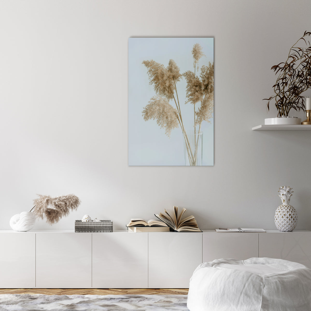 ELEGANT GRASSY SERENITY Stampa su tela verticale