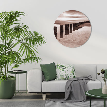 SERENE SHORELINE SEQUENCE Round Wall Art