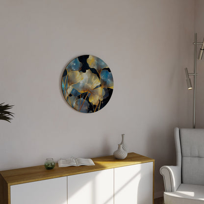 GLIMMERING GINKGO DREAMS Round Wall Art