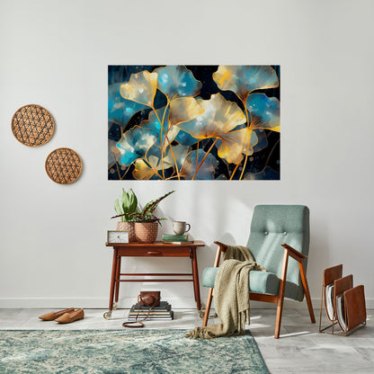 Poster orizzontale staccabile e attaccabile GLIMMERING GINKGO DREAMS