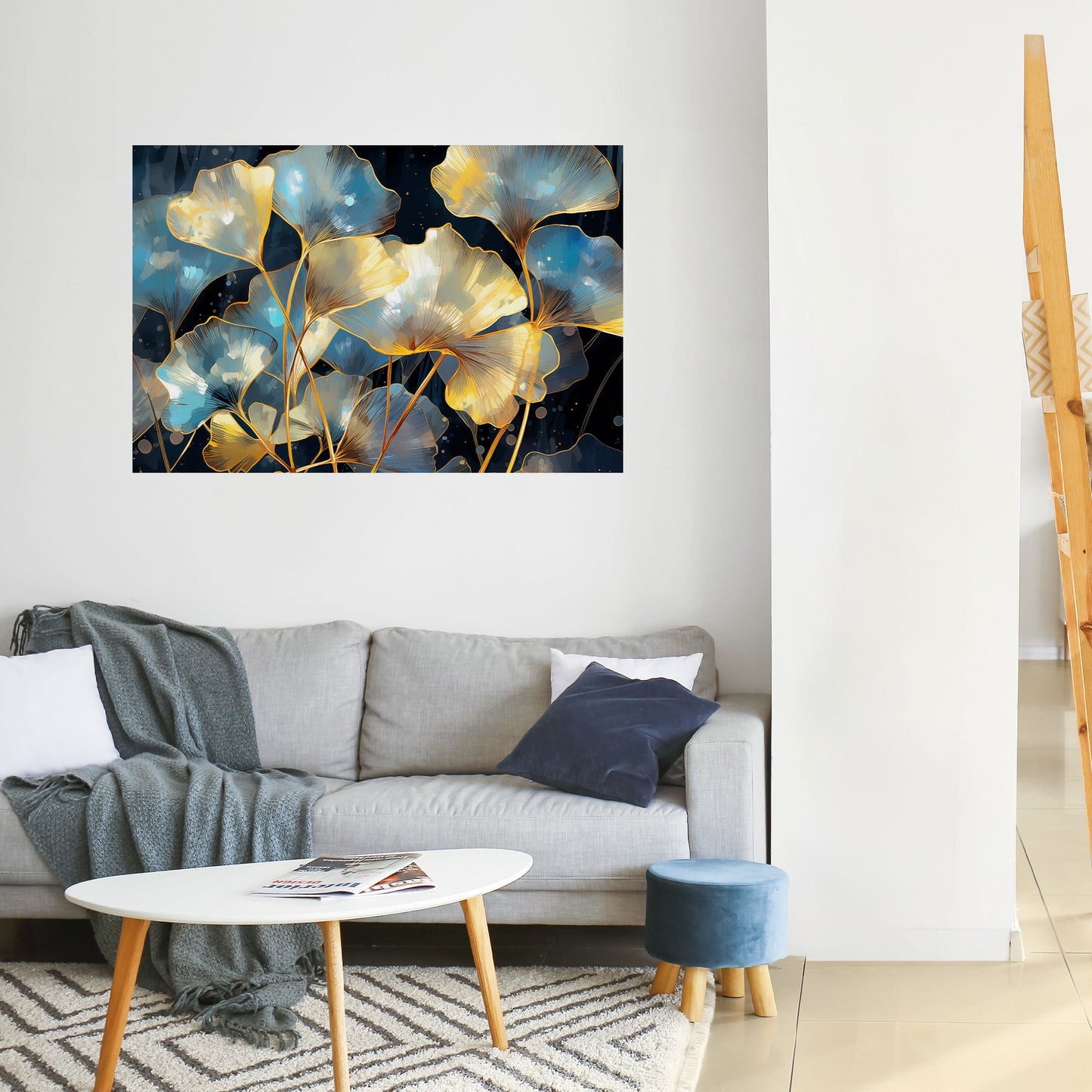 Poster orizzontale staccabile e attaccabile GLIMMERING GINKGO DREAMS