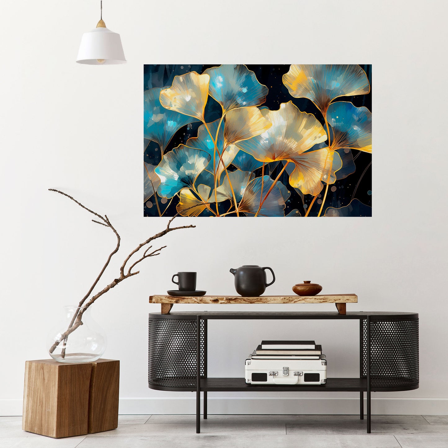 Poster orizzontale staccabile e attaccabile GLIMMERING GINKGO DREAMS