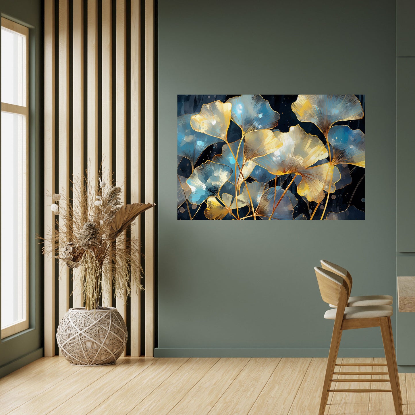 Poster orizzontale staccabile e attaccabile GLIMMERING GINKGO DREAMS
