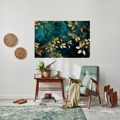 Poster orizzontale staccabile e attaccabile LUSH TURQUOISE