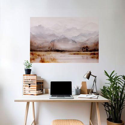 MISTY HORIZONS SVELATO Poster orizzontale staccabile e attaccabile