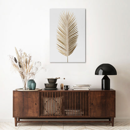 GOLDEN PALM ELEGANCE Stampa su tela verticale