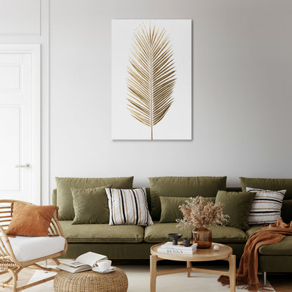 GOLDEN PALM ELEGANCE Stampa su tela verticale