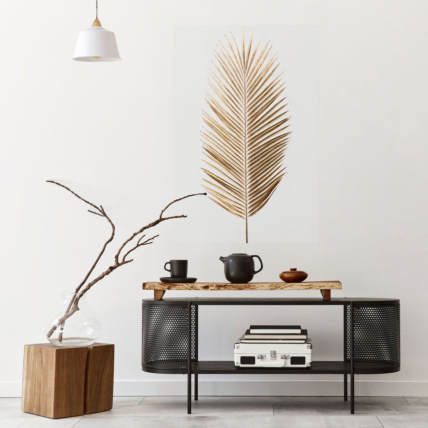 GOLDEN PALM ELEGANCE Poster verticale staccabile e attaccabile