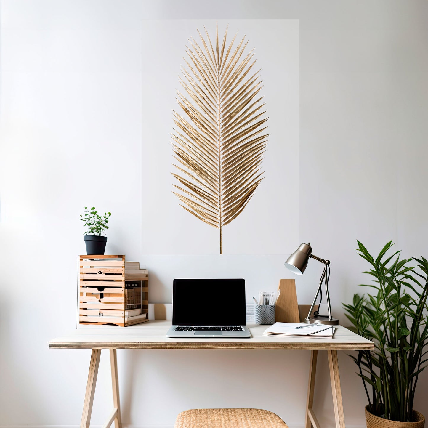 GOLDEN PALM ELEGANCE Poster verticale staccabile e attaccabile