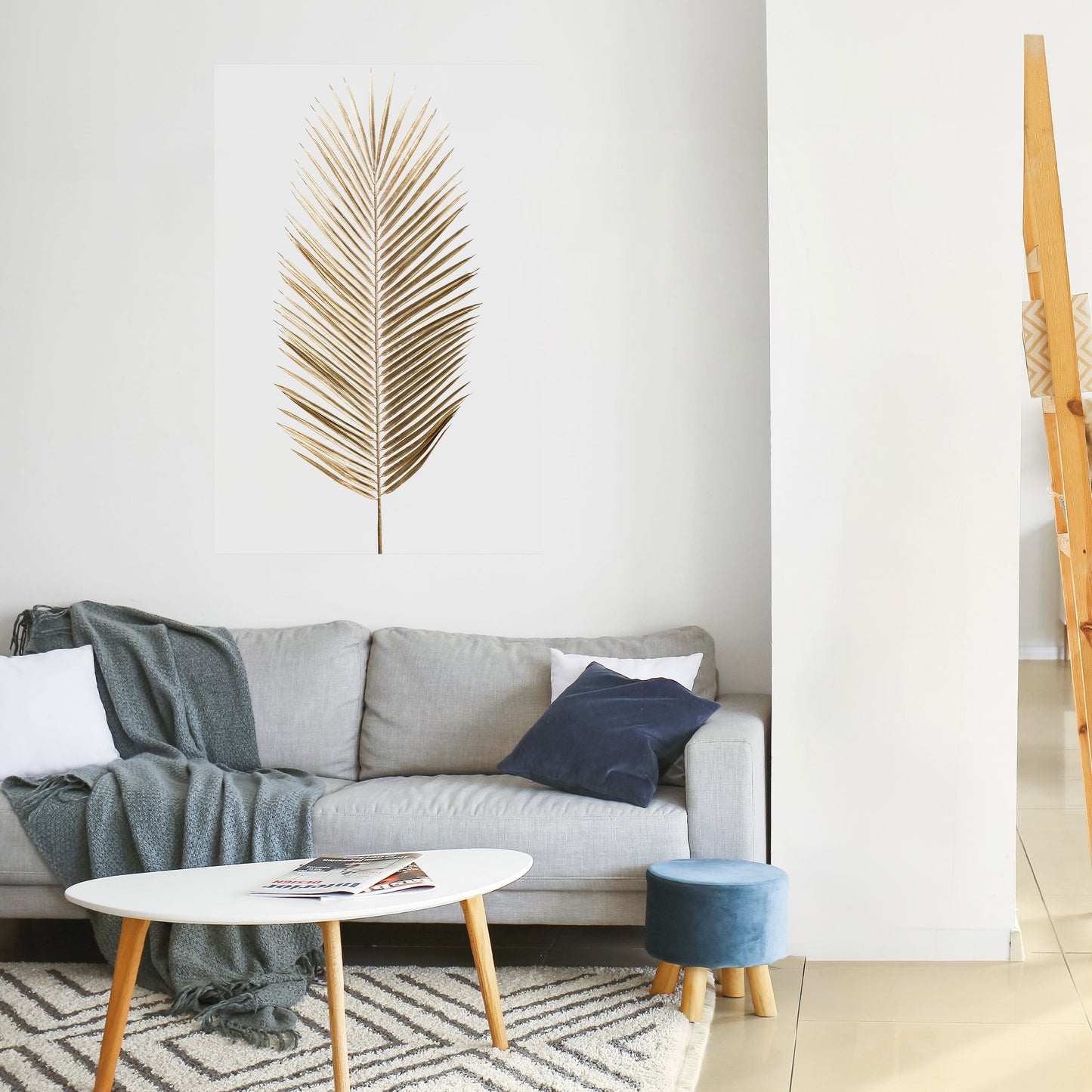GOLDEN PALM ELEGANCE Poster verticale staccabile e attaccabile